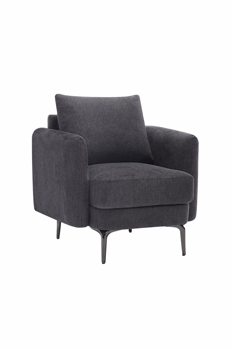 More4Homes Sofia Fabric Sofa Set in Charcoal Grey with Metal Frame