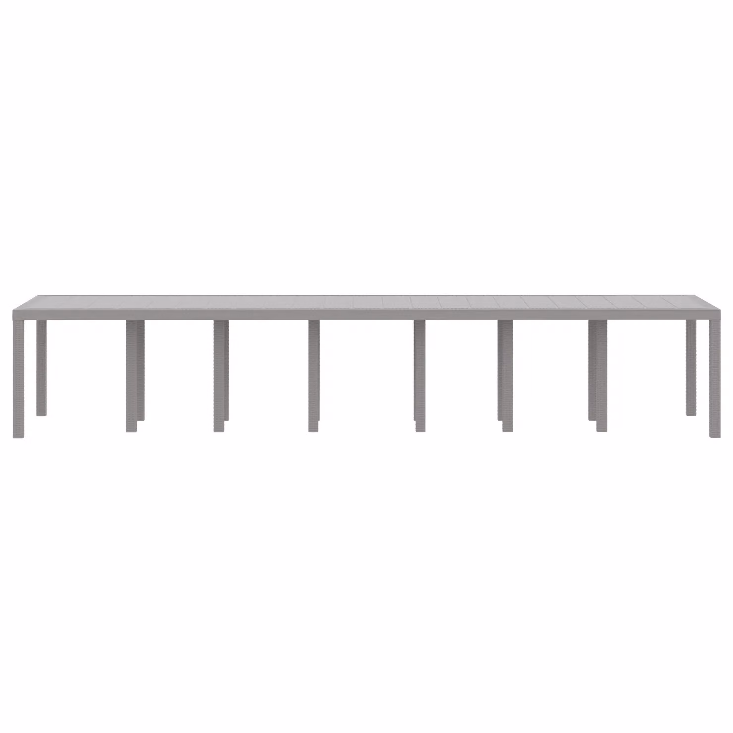 Berkfield Home Extendable Rectangular Garden Table in Light Grey Poly Rattan, W/D/H: 400 x 100 x 73 cm – 3