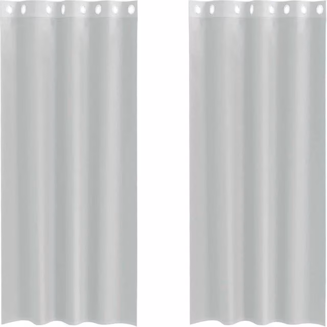 Berkfield Home Grey Voile Fabric Panel Curtains with Eyelets, 2 Pack, W: 140 cm, H: 225 cm