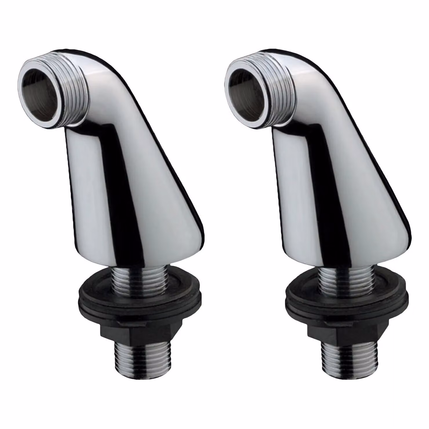 Nes Home Pair of Chrome Deck Mounted Bath Filler Shower Mixer Tap Extension Legs in Silver – 3