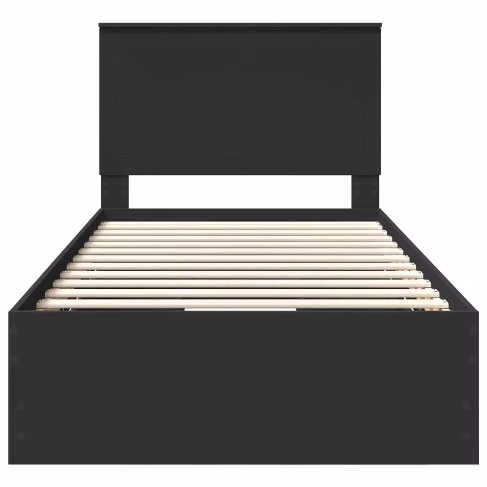 Berkfield Home Modern Bed Frame with Drawers in Black, Engineered Wood, W/D/H: 100 x 200 cm – 4