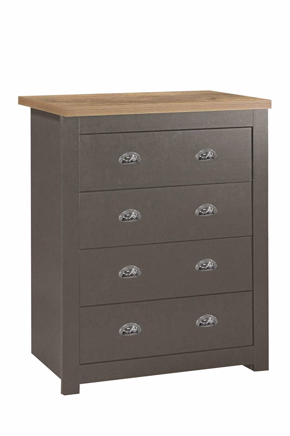 Birlea Highgate 4 Drawer Chest in Dark Grey and Oak Effect – 2