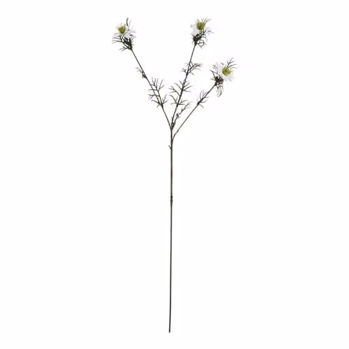 Hill Interiors Love In A Mist Nigella Artificial Flower, White, H 68 cm x W 9 cm x D 9 cm