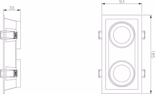 Knightsbridge Dipa Twin Tilt Square Anti-Glare Recessed Downlight in Black – 2
