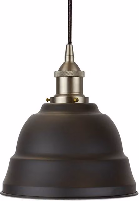 SE Home Lincoln Round Pendant Light in Matt Black and Brushed Chrome
