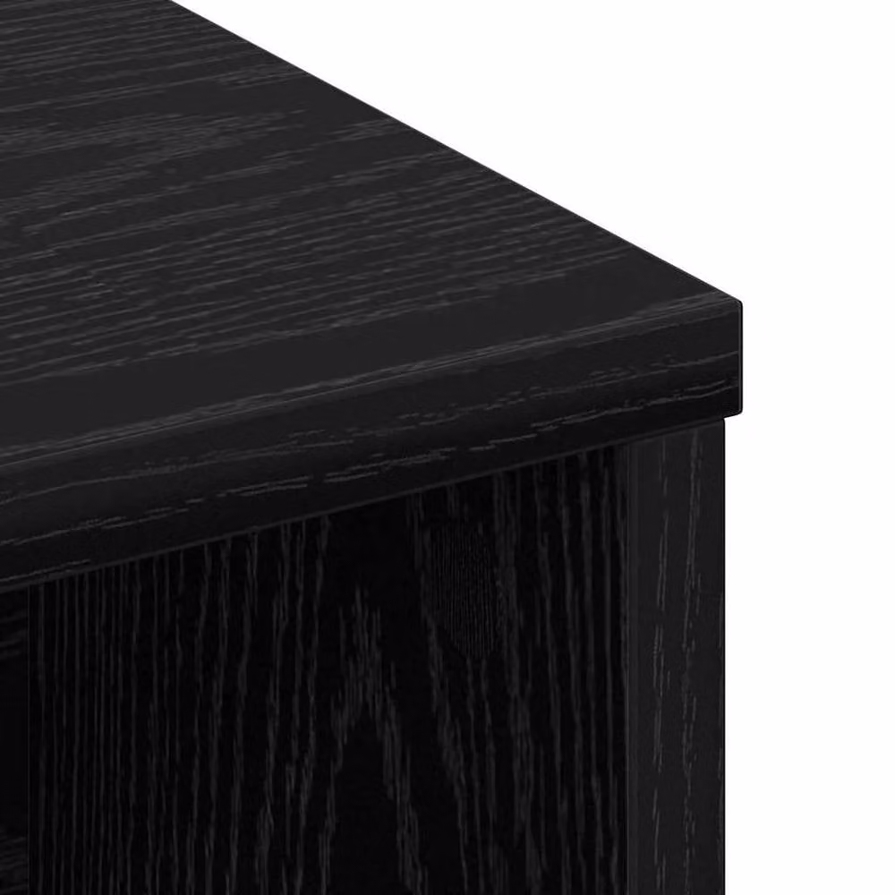 Berkfield Home Modern Headboard Cabinet in Black Oak with Integrated Bedside Shelf, W/D/H: 100 x 19 x 103.5 cm – 6