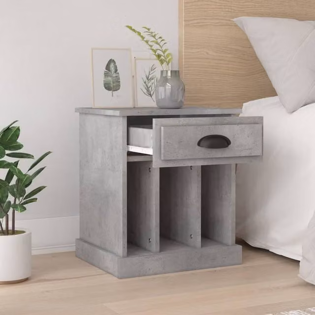 Berkfield Home Elegant Bedside Cabinets, 2 Piece Set, Concrete Grey, W: 43 cm, D: 36 cm, H: 50 cm