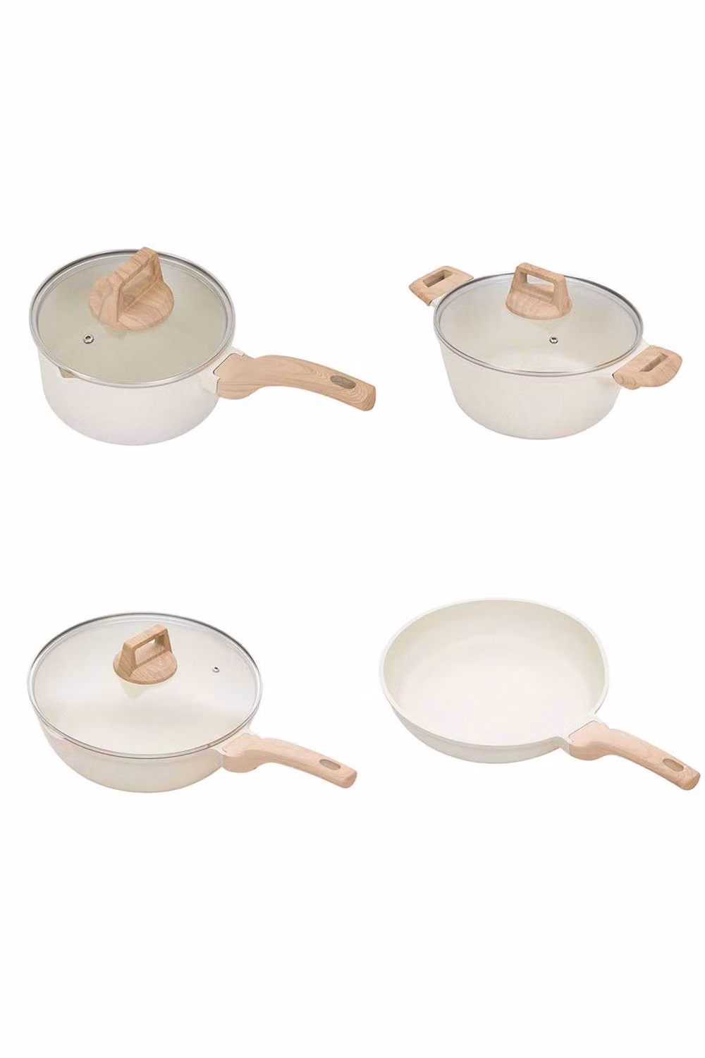 Living and Home 7-Piece Nonstick Cookware Set in Beige – 2