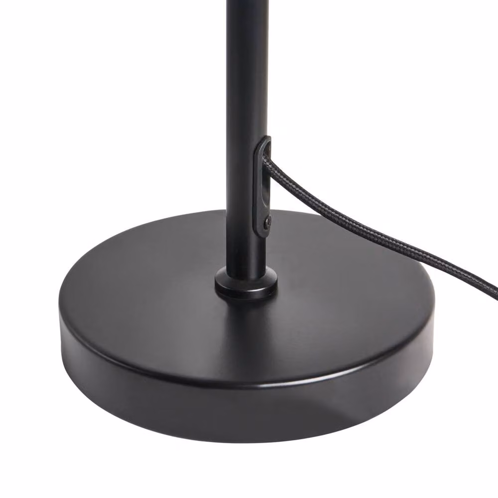 Wyld and Coco Retro Mushroom Table Lamp with Black Metal Base and White Glass Shade – 3