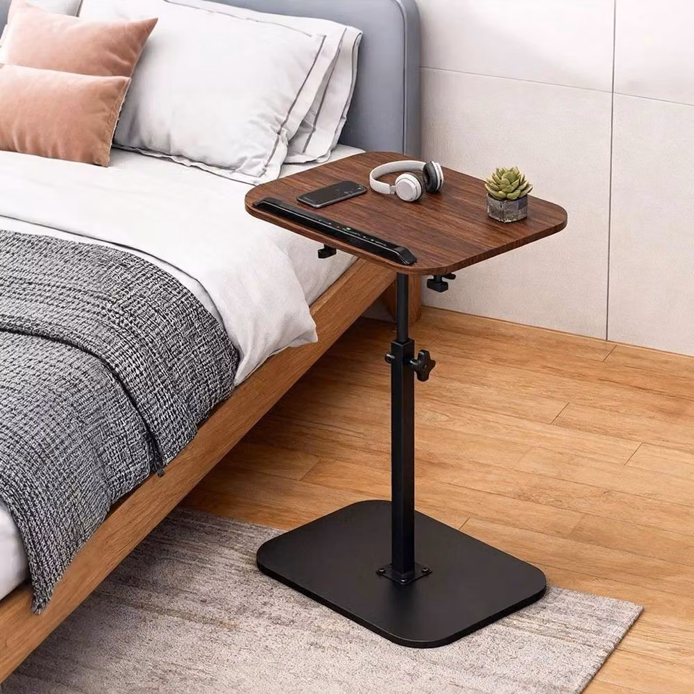 FLAVORA 360 Degree Rotating and Height Adjustable Sofa Side Table in Brown – 2