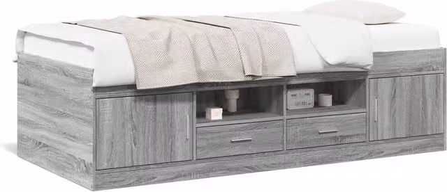 Berkfield Home Grey Sonoma Daybed with Drawers, W/D/H: 100 x 200 cm