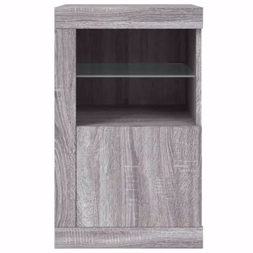vidaXL Modern Side Cabinet with Integrated LED Lights in Grey Sonoma Engineered Wood – 4