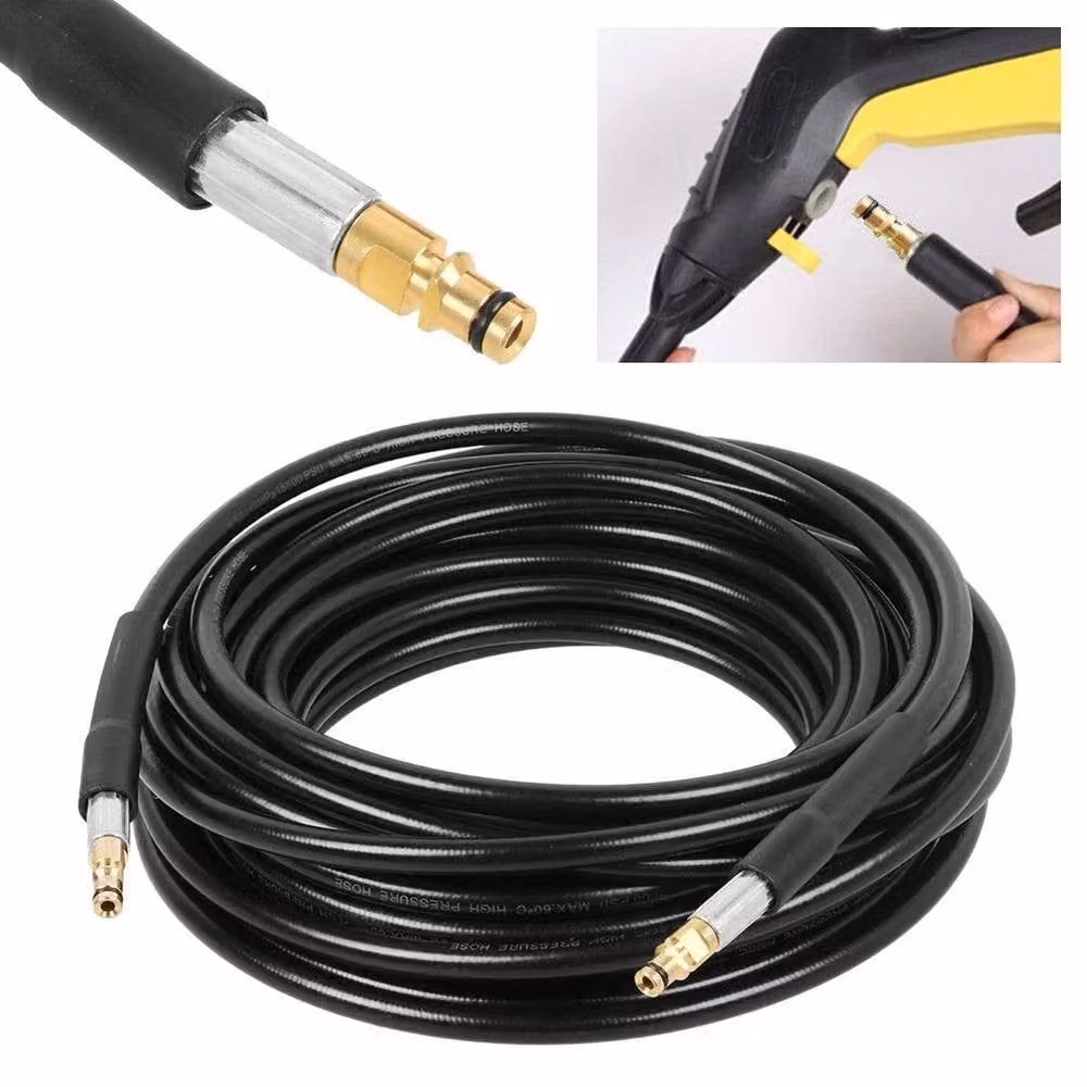 EONLION Black Rubber High Pressure Washer Extension Hose Pipe, 15m – 3