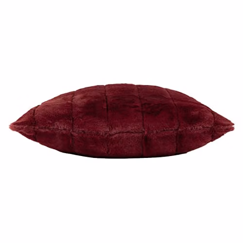 Paoletti Empress Faux Fur Velvet Decorative Cushion, Red, W/D/H: 45 x 45 x 45 cm – 2