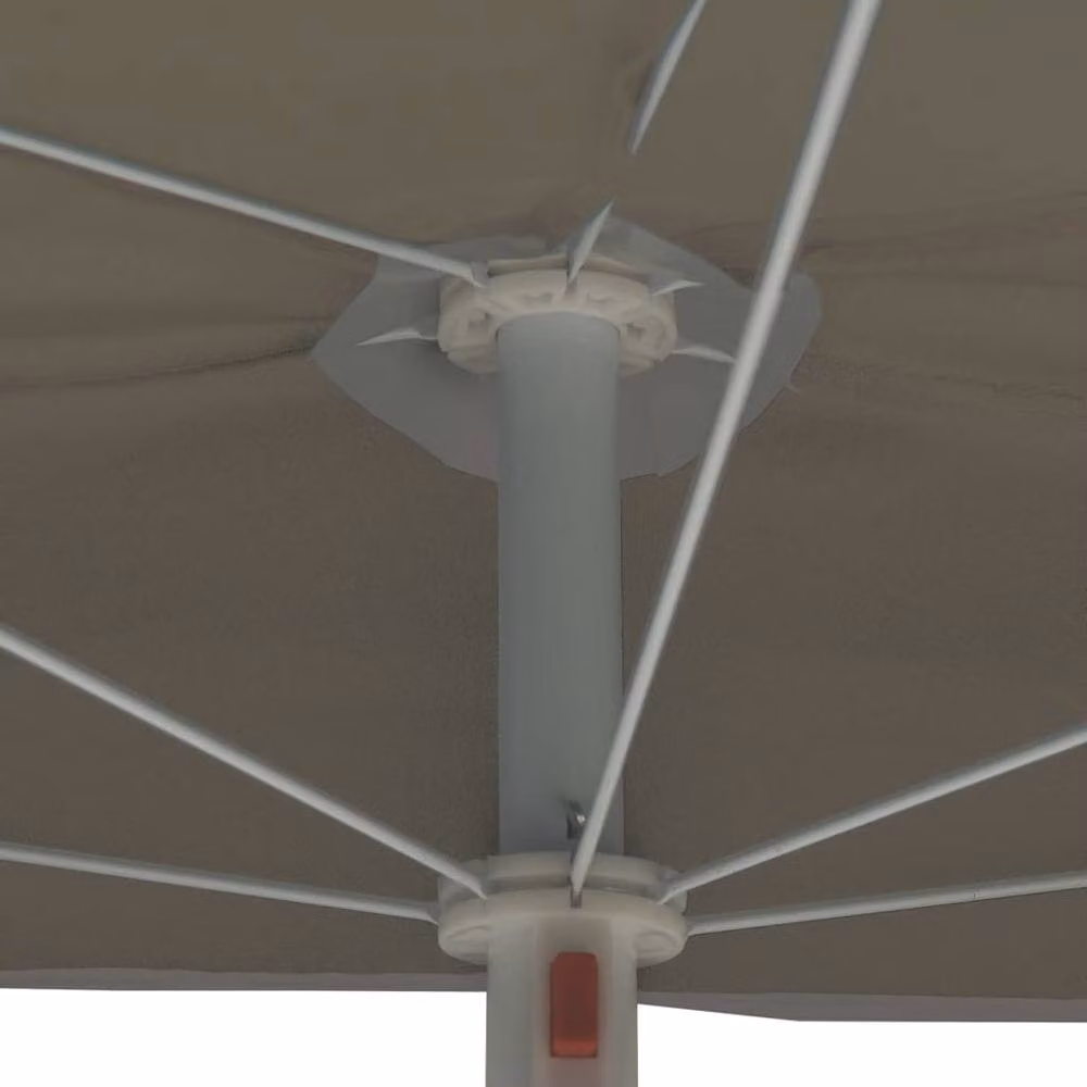 Berkfield Home Garden Half Parasol with Pole, Beige Sand, W: 180 cm, D: 90 cm – 3