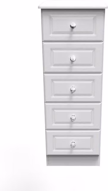 Ready Assembled 2 U Stratford 5 Drawer Tallboy in White – 1