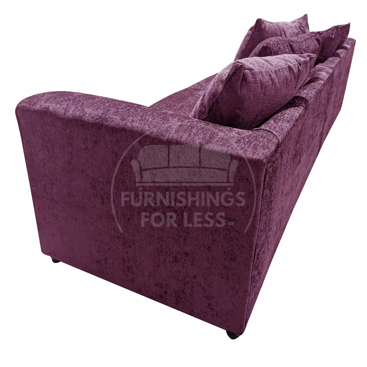 Furnishings For Less UK Monaco Chenille Fabric 4 Seater Curved Arm Sofa in Purple – 4
