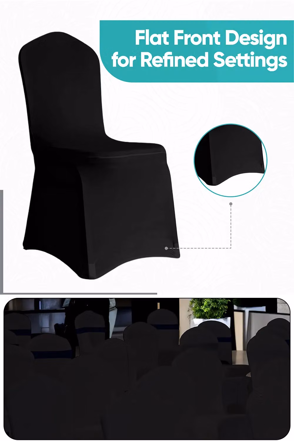 Neel Blue Stretch Spandex Polyester Dining Chair Cover, Machine Washable – 4