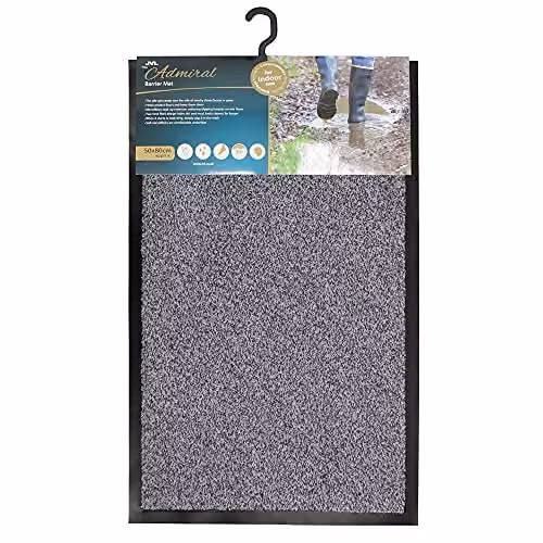 JVL Admiral Microfibre Barrier Doormat, Grey, W: 50 cm, D: 80 cm – 5