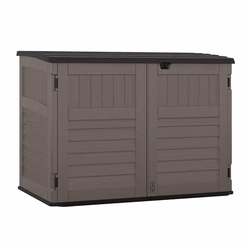 Rowlinson Suncast Stow-Away Large Garden Store in Stone Grey, L112 x W179 x H132 cm – 2