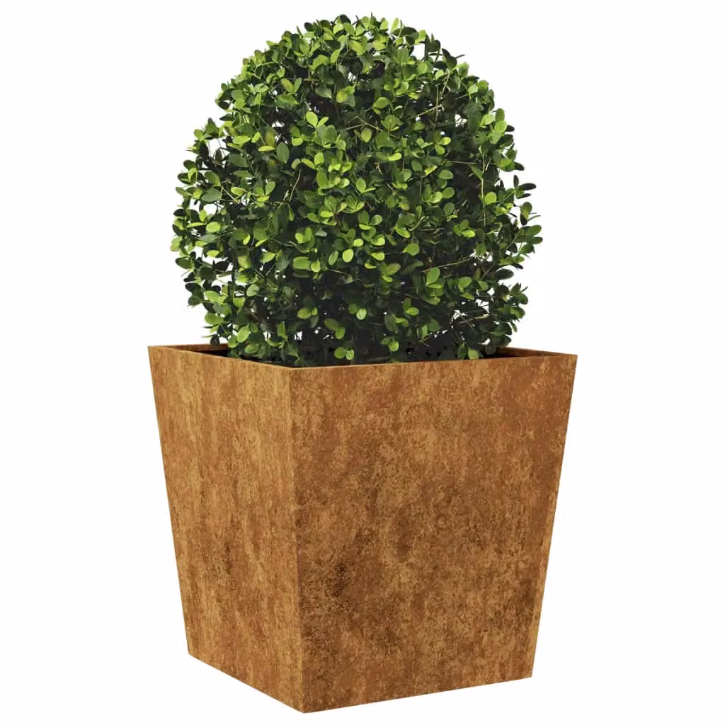 Berkfield Home Brown Corten Steel Garden Planter Tub, W/D/H: 50 x 50 x 50 cm – 3