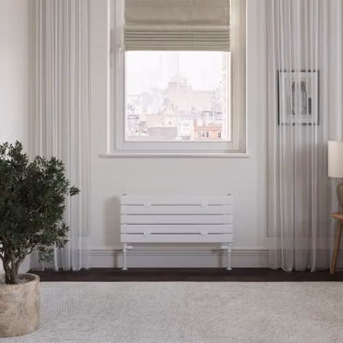 UK Radiators Typhoon Axis White Horizontal Designer Radiator, W: 80 cm, H: 34 cm – 2