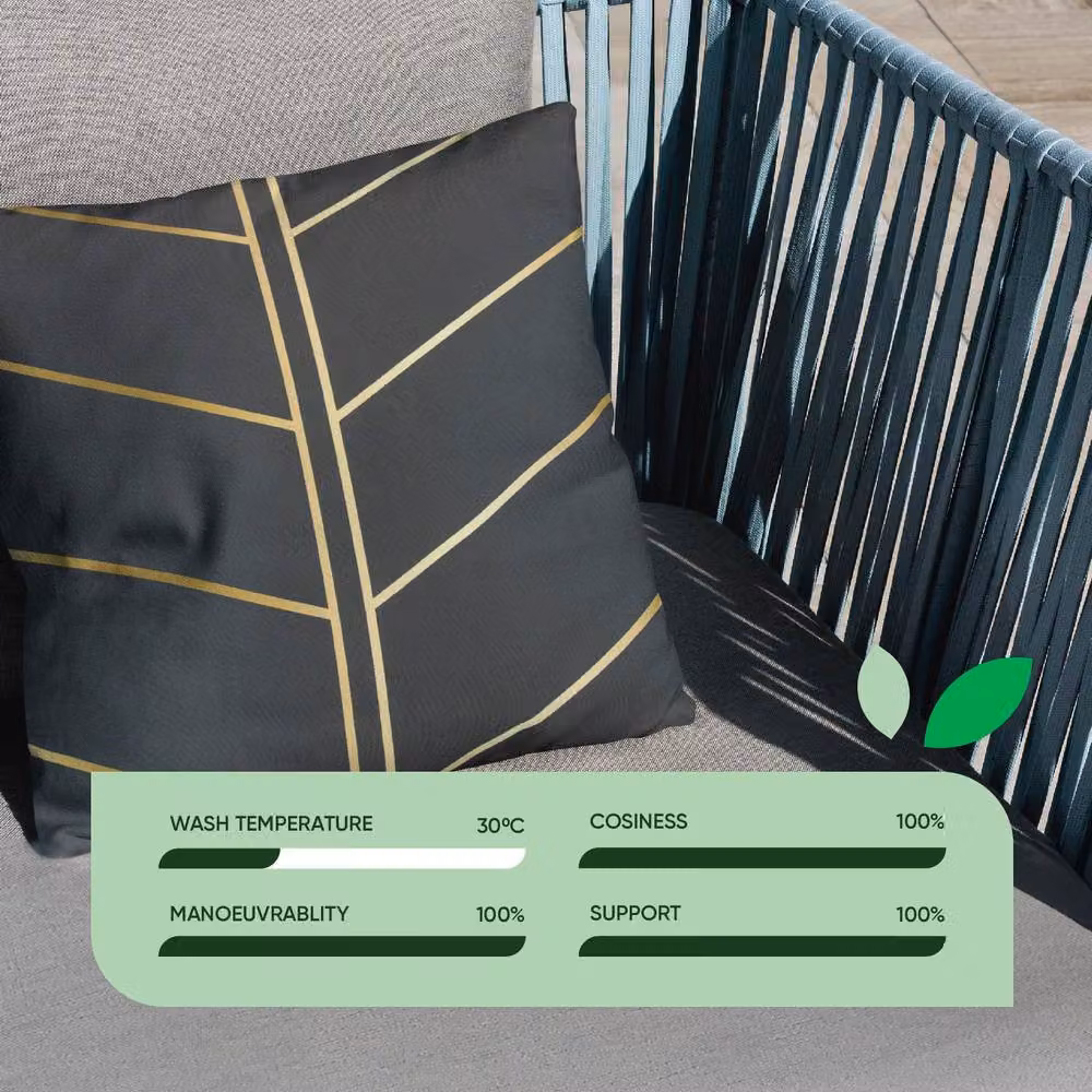 Gardenwize Pack of 2 Gold Palm Outdoor Square Scatter Cushions in Black, 45 x 45 cm – 3