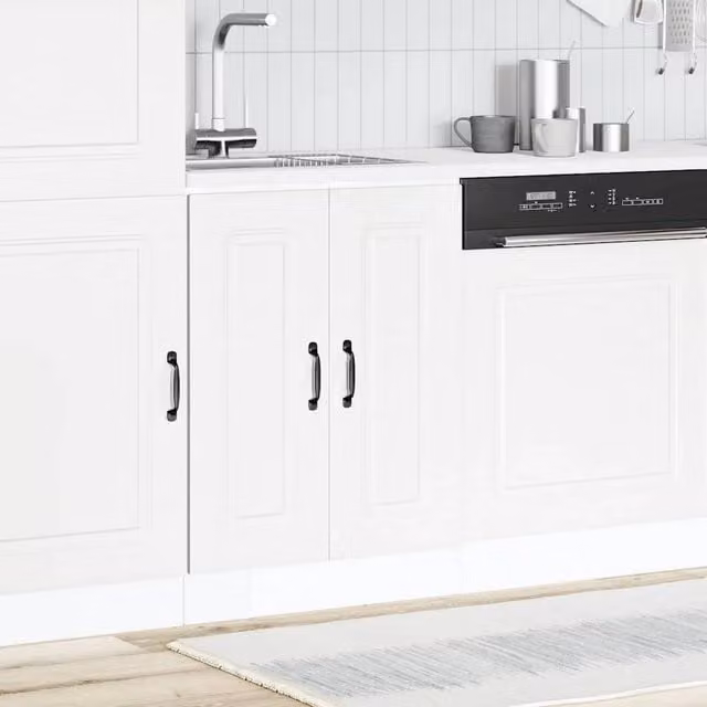 Berkfield Home Kalmar White Sink Base Cabinet, W: 60 cm, D: 46 cm, H: 81.5 cm