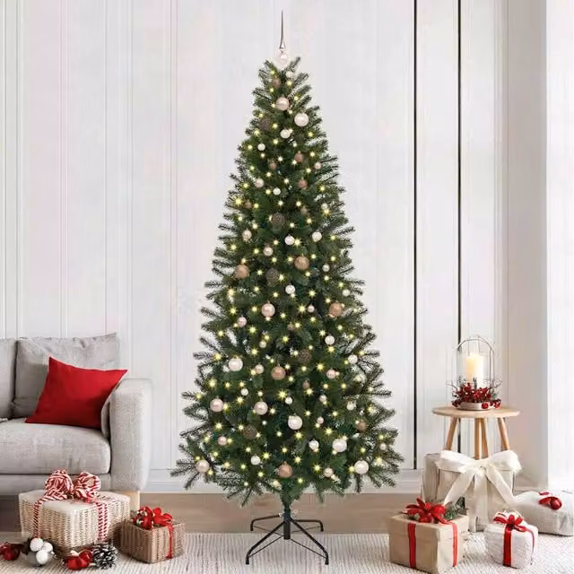 Berkfield Home Artificial Green Christmas Tree with 300 LEDs, Height: 240 cm – 1