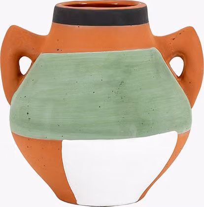 Perch & Parrow Bauhaus Round Ceramic Tabletop Pot in Multicolour