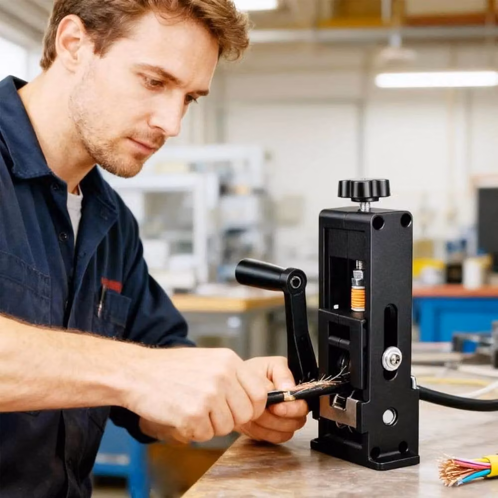 NESTLUNE Manual Wire Stripper with Adjustable Cutting Depth in Black – 2