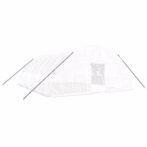 vidaXL Greenhouse with Steel Frame in White, W: 8 m, D: 6 m, H: 2.85 m