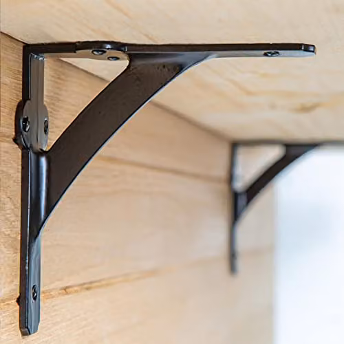 Hammer and Tongs Iron Wall Mounted Shelf Bracket in Grey and Black – 3