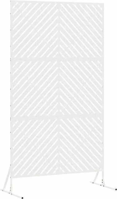 Berkfield Home White Steel Privacy Screen Balcony Cover W/D/H: 100 x 50 x 180 cm – 1
