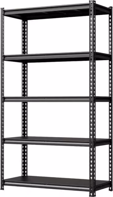 VOGREX 5-Tier Heavy Duty Metal Shelving Unit in Black – 1