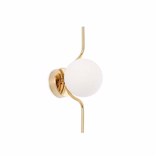 Netlighting Le Vita LED Wall Lamp in Gold with Crystal Glass Diffuser, 6W 2700K Warm White, H: 40 cm, W: 19 cm, D: 14 cm