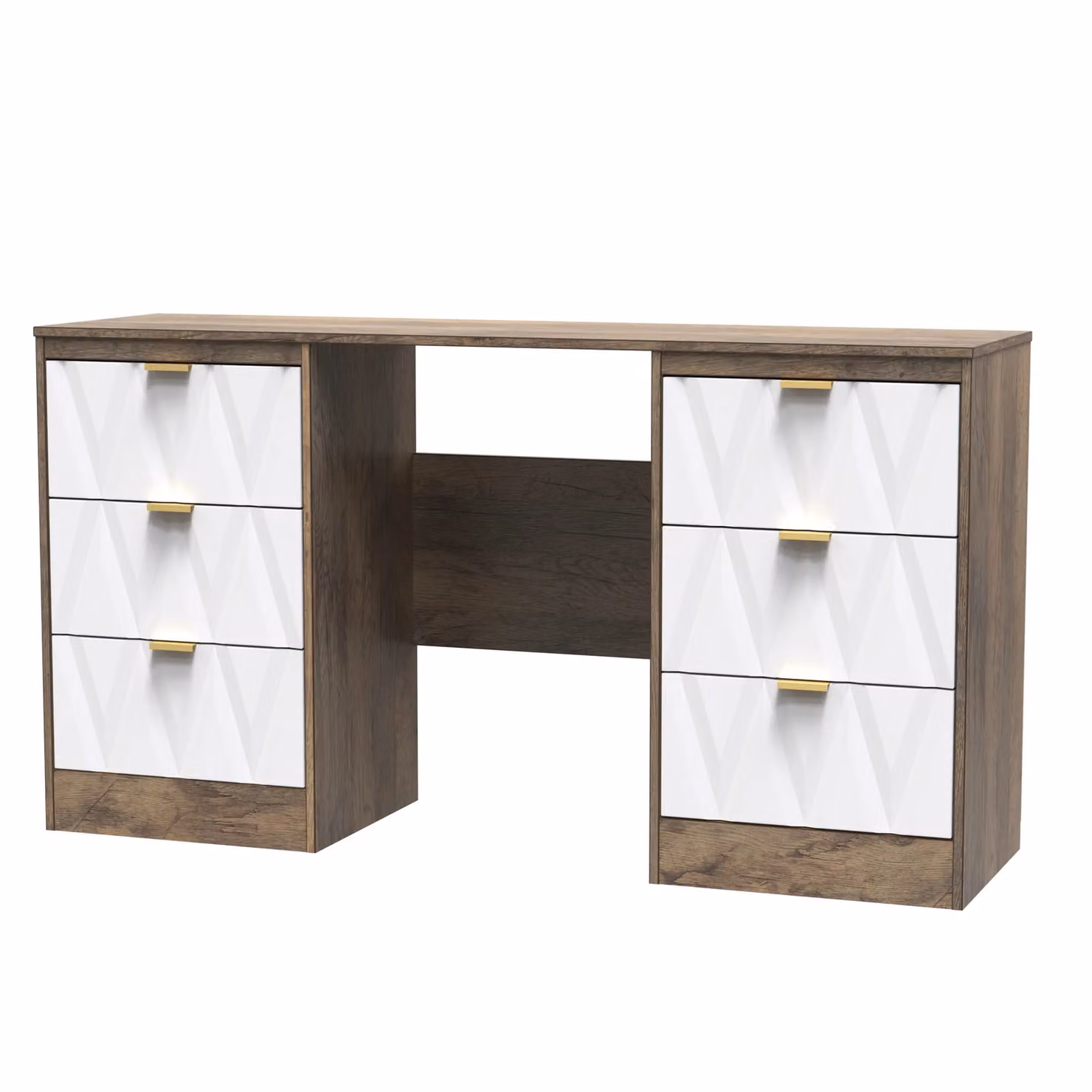 Ready Assembled 2 U Washington 6 Drawer Kneehole Desk in Dark Brown – 2