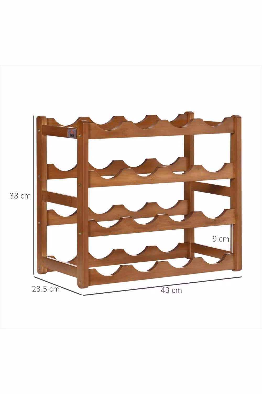 ERGOVEXA Free Standing Bamboo Wine Rack with 16 Bottle Holder, Brown – 2