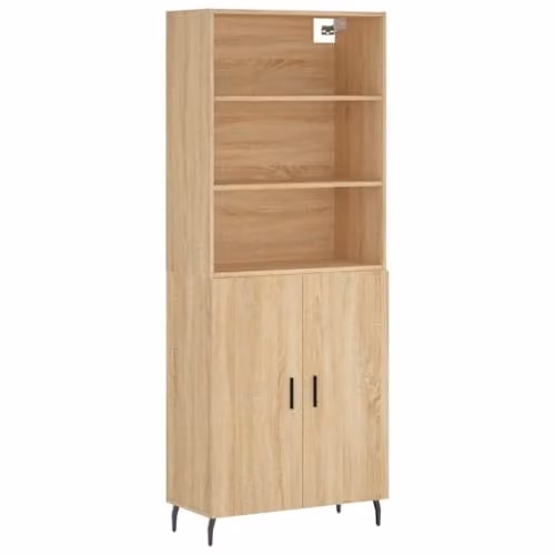 vidaXL Modern Highboard in Sonoma Oak Brown, W/D/H: 69.5 x 34.0 x 180.0 cm