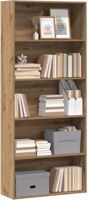 Berkfield Home Classic Book Cabinet in Artisan Oak, Brown, W/D/H: 80 x 30 x 189 cm – 1