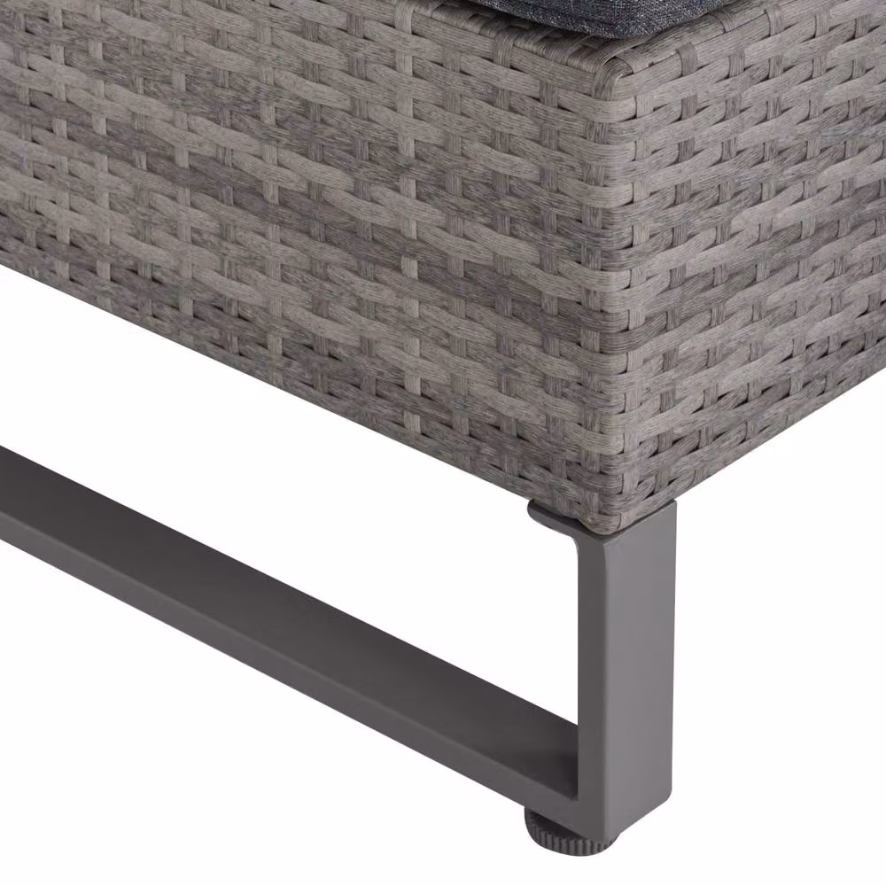 Wyld Haus Samilo 4 Seater Grey Rattan Garden Sofa Set with Glass Coffee Table and Storage – 8