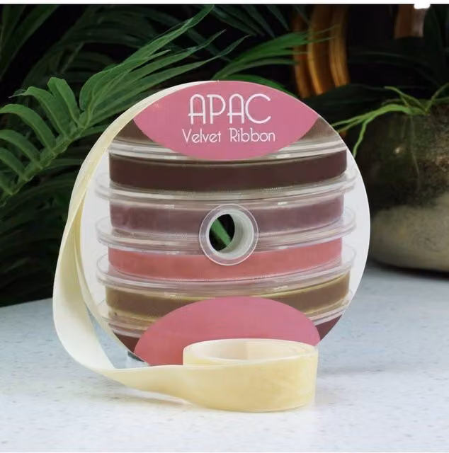KDMD Ivory Velvet Ribbon, Width: 2.5 cm, Length: 20 m – 1