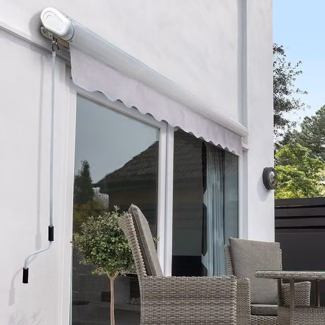 Primrose Full Cassette Electric Patio Awning with 5m Silver Canopy