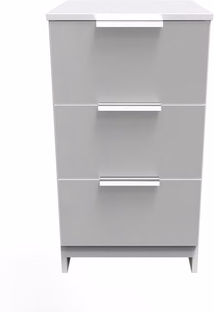 2 U Dover 3 Drawer Bedside Cabinet in Mid Grey, Ready Assembled – 1