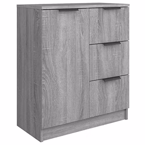 vidaXL Modern Matt Grey Sonoma Engineered Wood Sideboard – 1