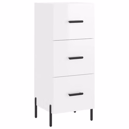 vidaXL Modern High Gloss White Sideboard in Engineered Wood W/D/H: 34.5 x 34.0 x 90.0 cm