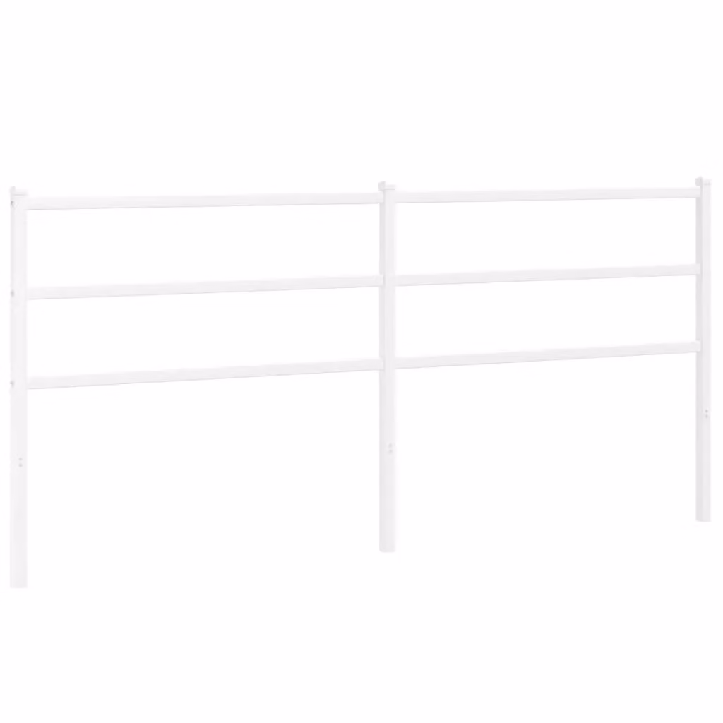 Berkfield Home Classic Metal Headboard in White – 2
