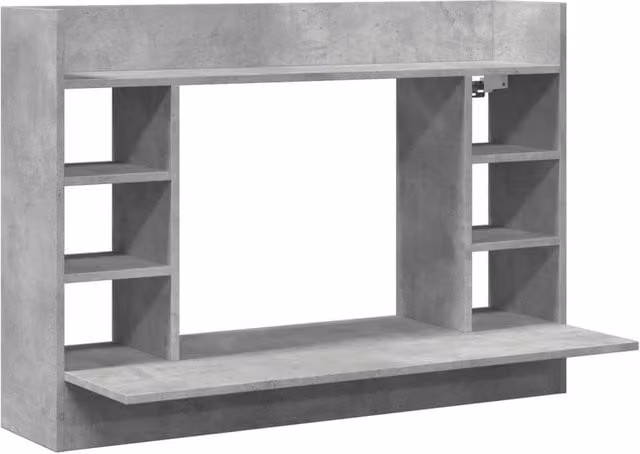 Berkfield Home Wall-Mounted Floating Writing Desk in Concrete Grey, W/D/H: 105 x 48 x 75 cm