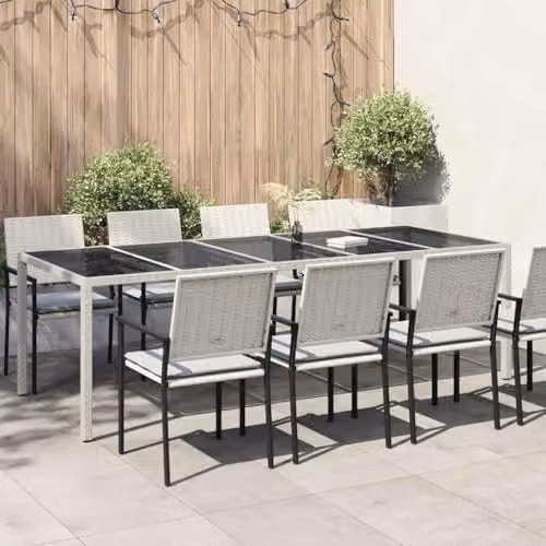 vidaXL Modern Garden Table in White Poly Rattan with Adjustable Feet W/D/H: 100 x 100 x 75 cm – 2