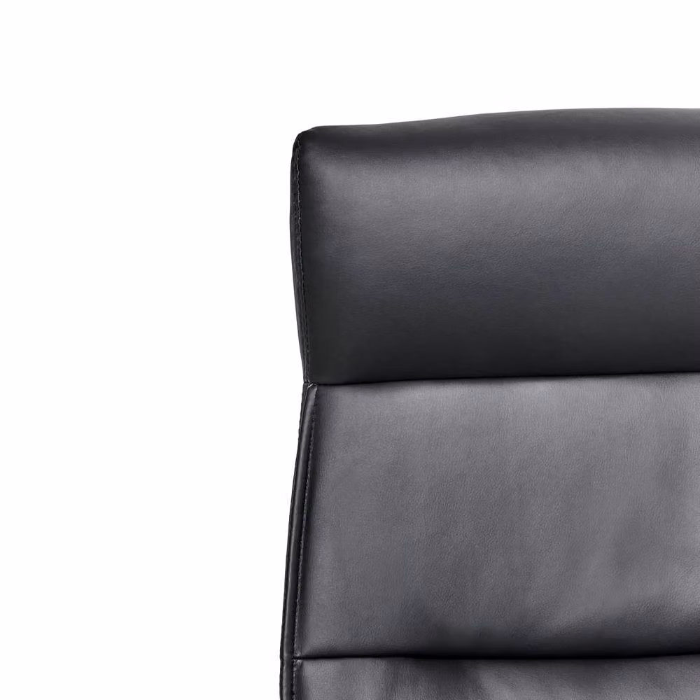 Wyld and Coco Executive Swivel Office Chair in Black Faux Leather with Headrest and Armrests – 5
